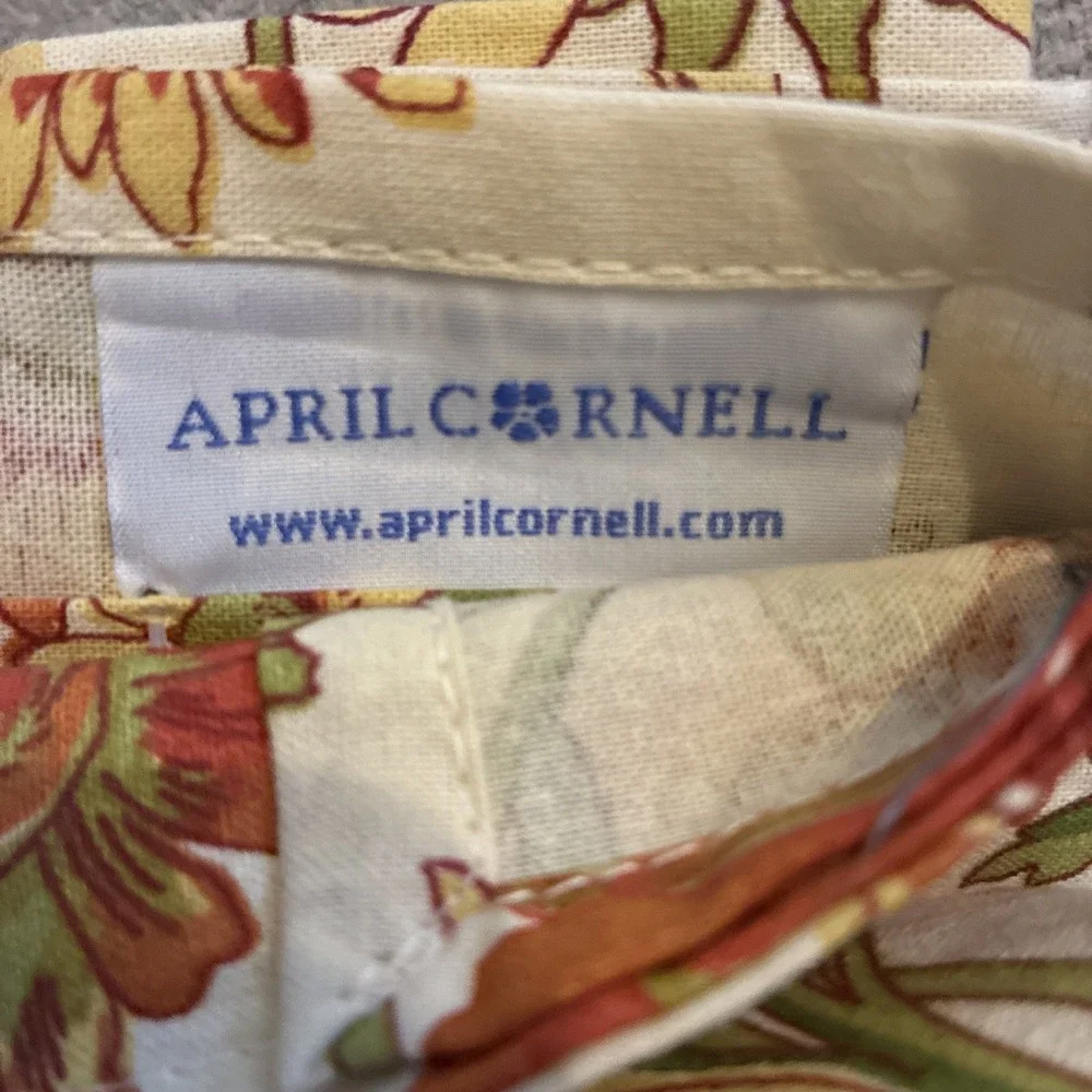 April Cornell Floral Napkins Set of 10 16"X16" Blue Rust Gold Fall Autumn NWT - Picture 5 of 5